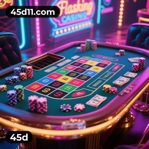 Painel de interface da 45d com menus, categorias de jogos e acesso ao perfil